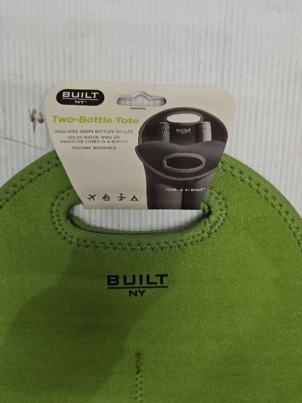 BUILT NY Two-Bottle Tote in Green NEW